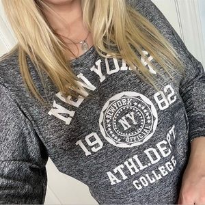 New York 1998 Athletic Department College Grey Heather Sweater S-M